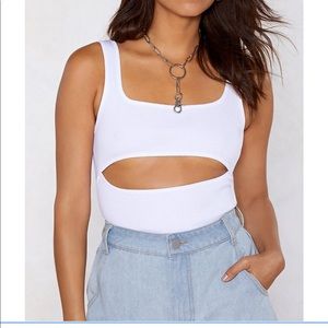 Spit it cut-out bodysuit